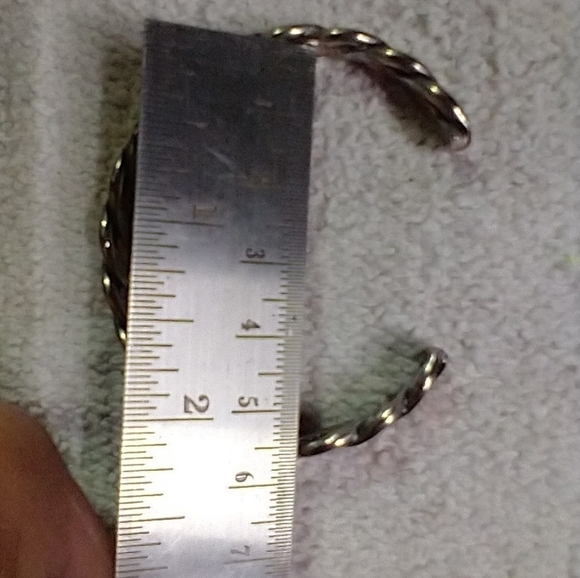 Twisted copper silver cuff bracelet adjustable - Picture 2 of 7